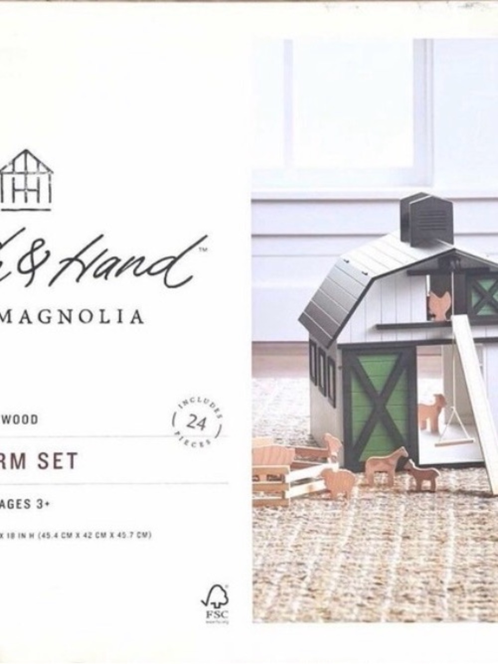 24 pc Magnolia Wooden Farm Playset Barn